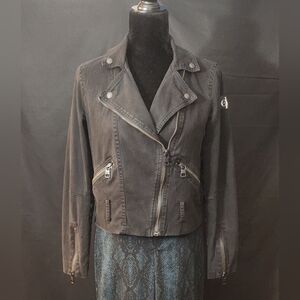Calvin Klein Cotton Moto Jacket in Black Wash Size M